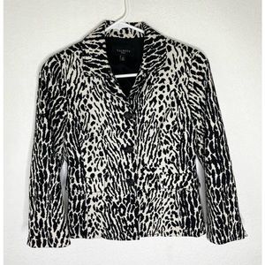 Chic Talbots 3/4 Sleeve Animal Print Cropped Jacket Lined 8